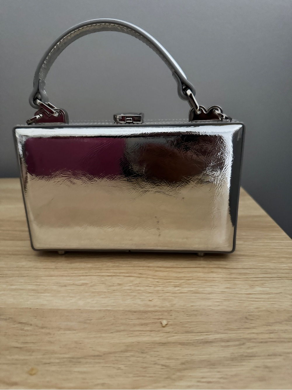 Brandon Blackwood Slim Trunk Mirror Silver Leather Bag - Picture 4 of 6